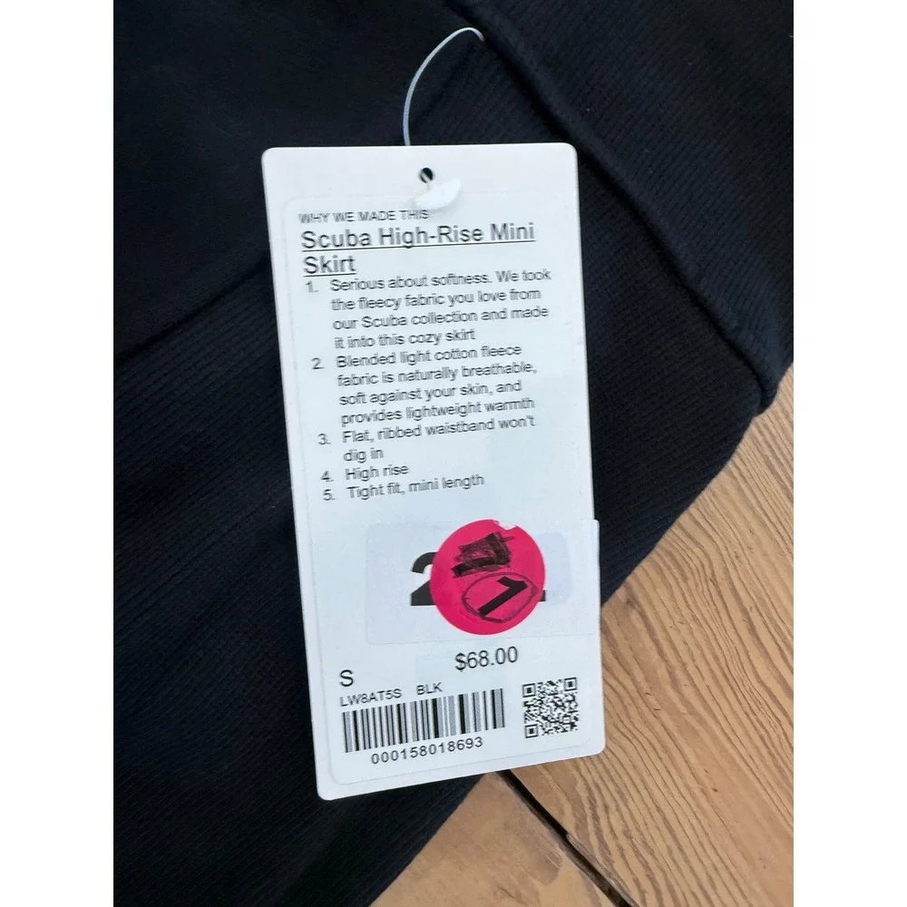 Lululemon‎ Scuba High-Rise Mini Skirt Black LW8AT5S Size S NWT